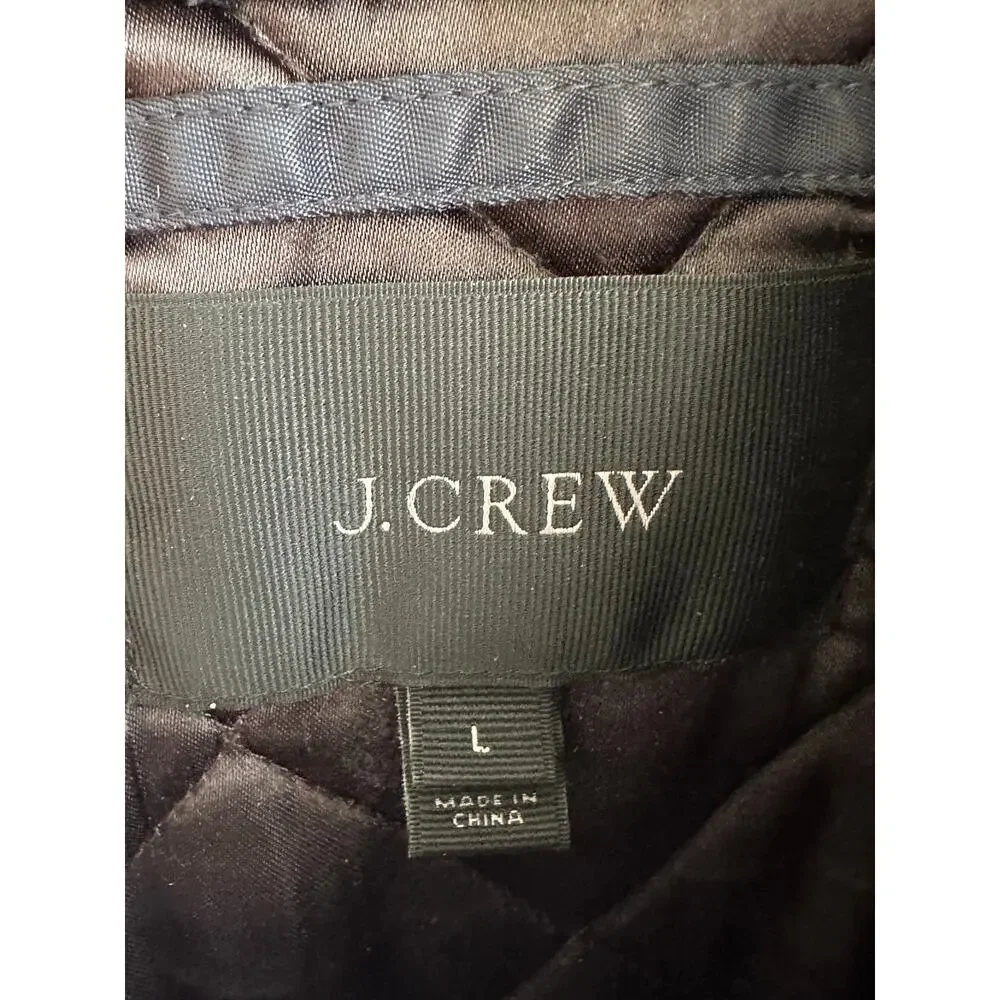 J. Crew Faux Fur Trim Hooded Parka Jacket - Black - Size Large
